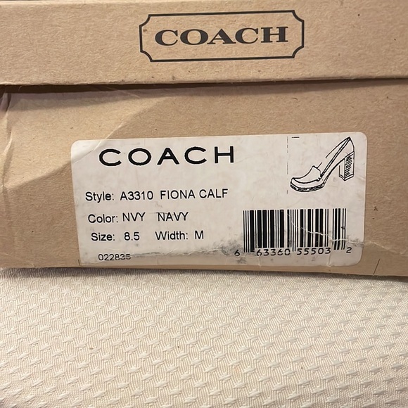 Coach Fiona Calf Navy Size 8.5 - Picture 6 of 7